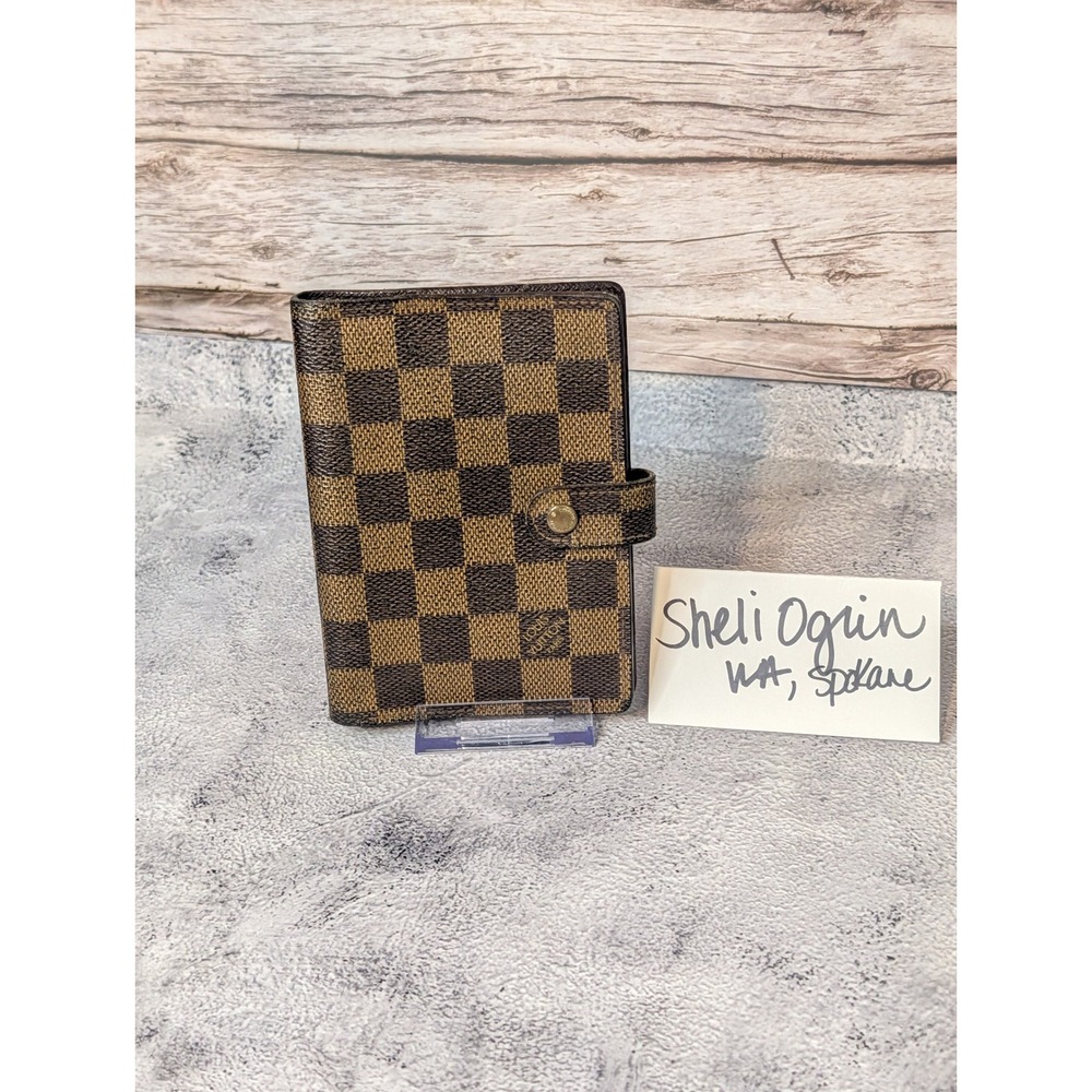 Louis Vuitton Damier Ebene Agenda PM Authenticated see COA